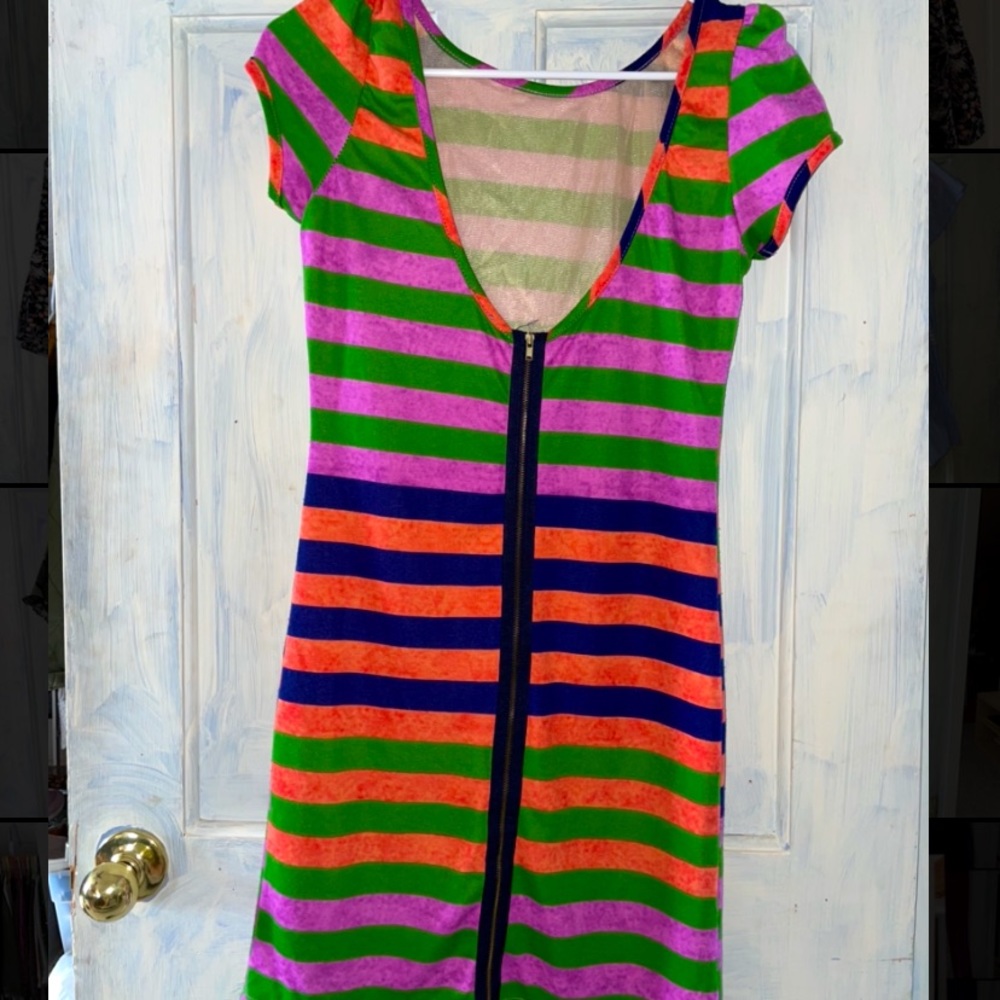 Stripped cocktail dress